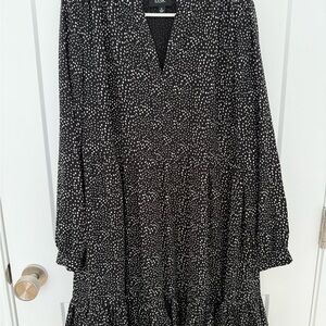 MSK Black and White Long Sleeve Dress